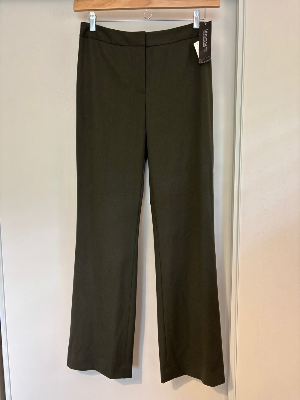 NWT Lafayette 148 Pants Size 6 Wide Leg Green 90s Minimalist Edward Wilkerson